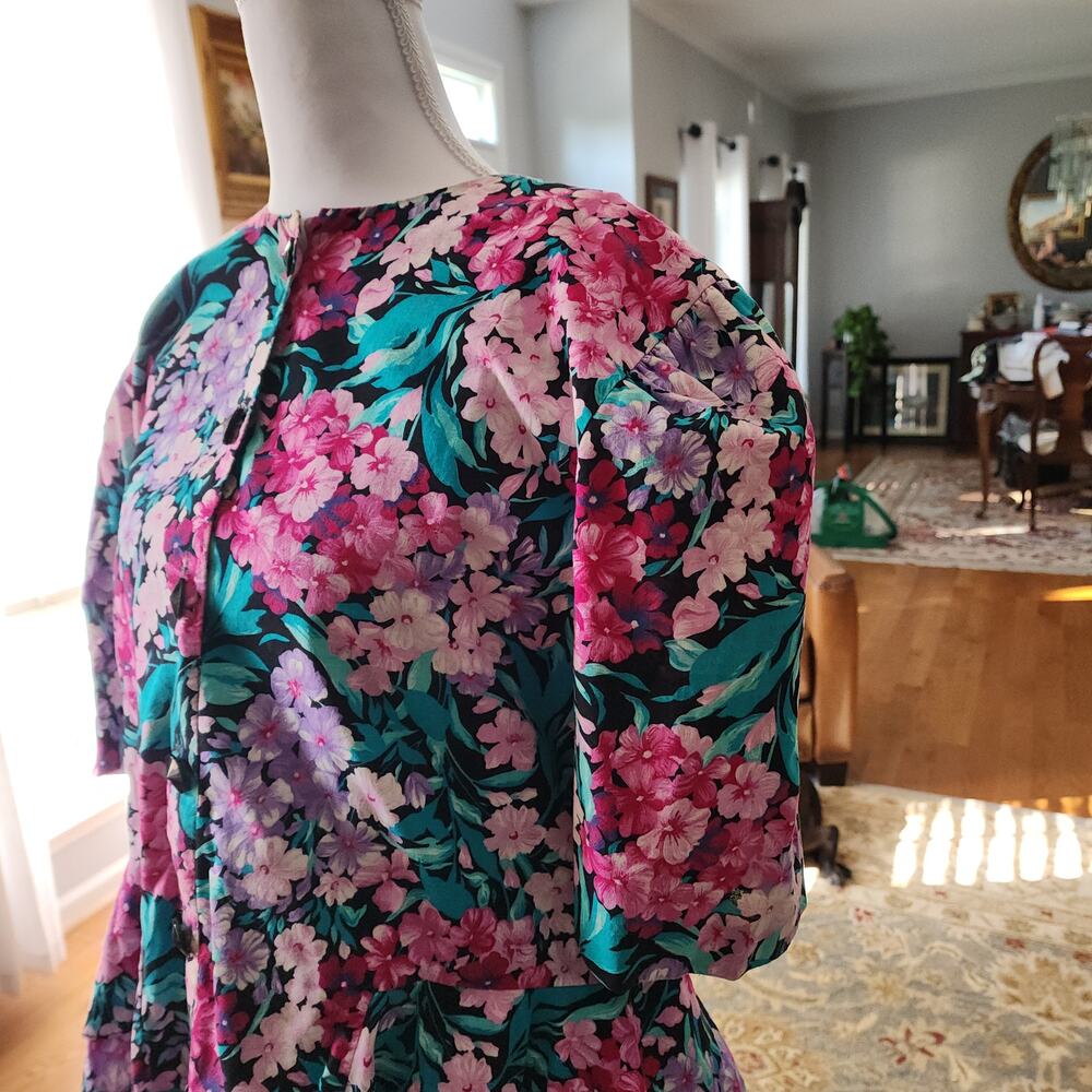 Vintage Lady Carol Floral Skirt Suit Sz 20-1/2 Church Work School Cottagecore - Picture 4 of 9